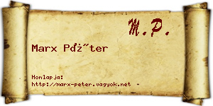 Marx Péter névjegykártya