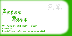 peter marx business card