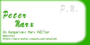 peter marx business card